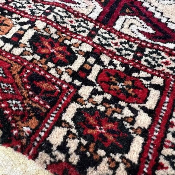 Vintage 70s Turkaman Carpet Bag-Wool-Boho Purse-Handmade-Hippie Folk Style - Picture 4 of 8